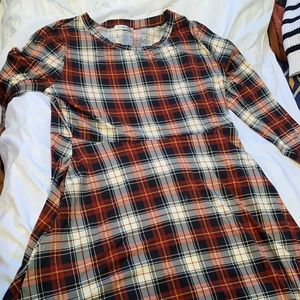 Long Sleeve Plaid Dress